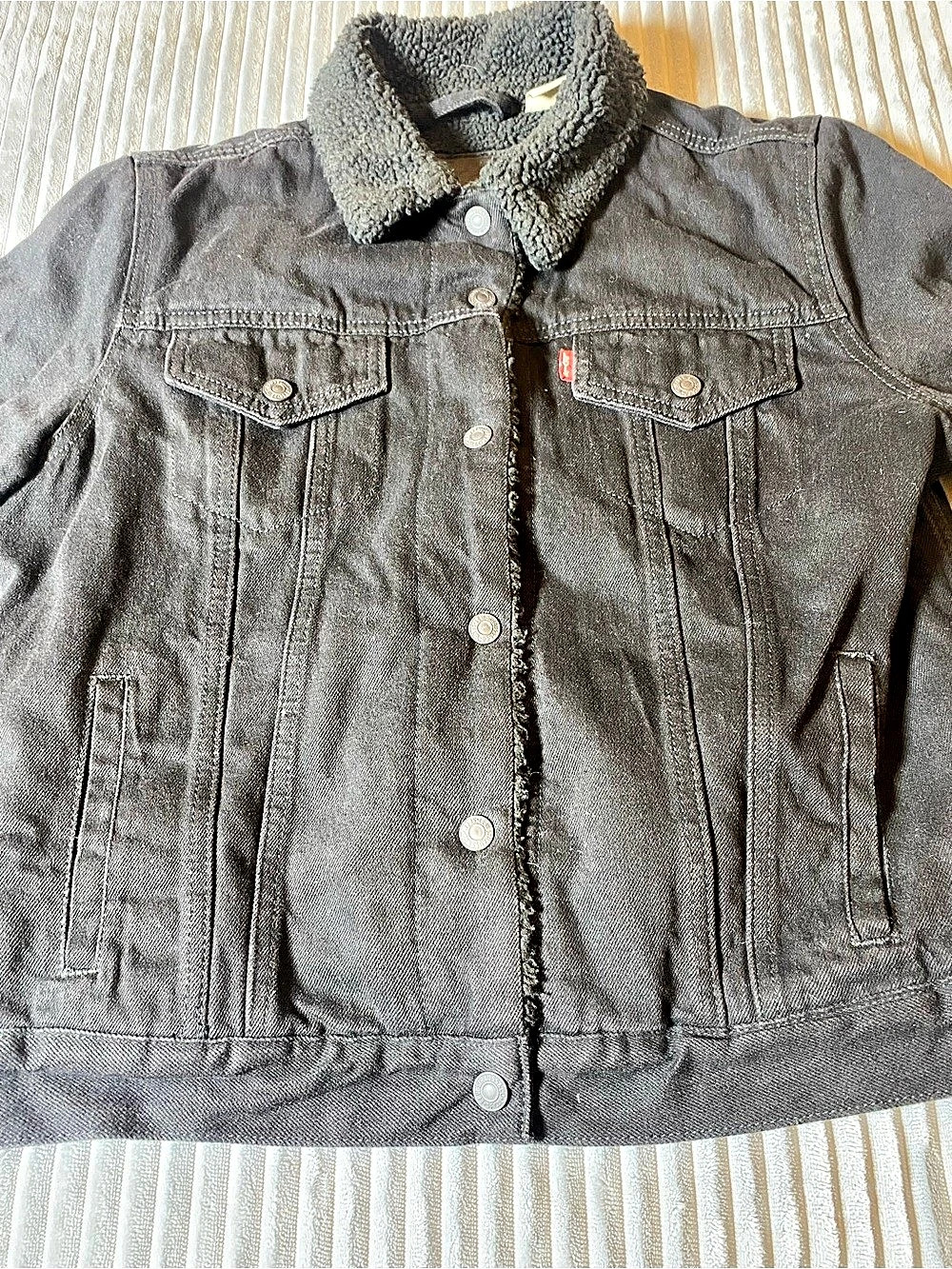 Levi's Premium Type III Sherpa Trucker Jacket Black Size Large